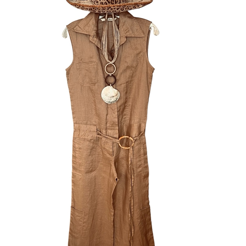 Zara Basic Cargo Safari Jumpsuit Khaki Size Medium